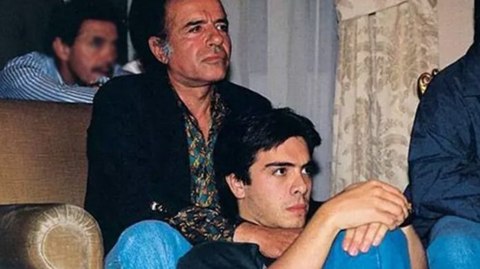 Carlos Menem junto a su hijo, fallecido en 1995