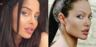 Mara Teigen y su gran parecido con la actriz Angelina Jolie.