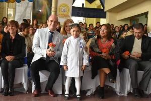 Autoridades en el acto por los 120 años de la Escuela Rivadavia