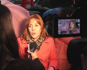 Beatriz Ávila en la Marcha Ni una menos