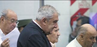 cura José Mijalchyk durante el juicio por delitos de lesa humanidad
