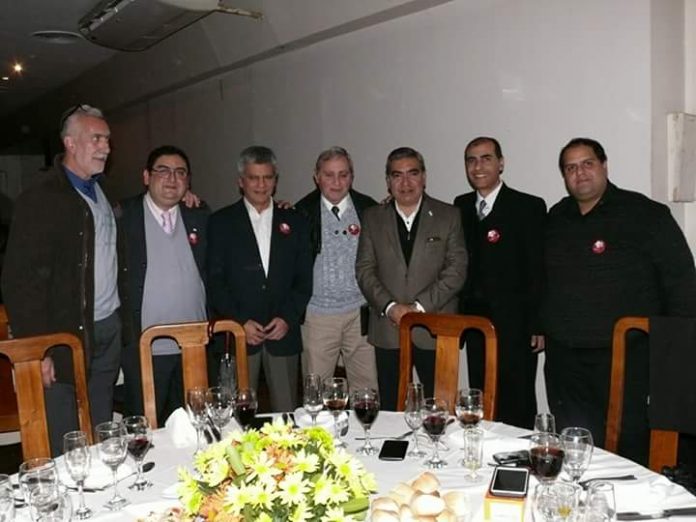 El intendente Germán Alfaro junto a integrantes de Diario Cuarto Poder y el empresario Rodolfo Di Pinto