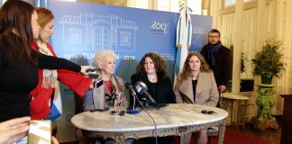 Estela Carlotto en conferencia de prensa en el Salón Blanco