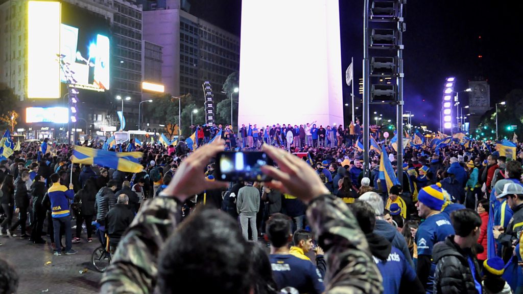 Festejo en el obelisco