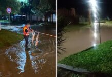 Yerba Buena quedó sumergida bajo el agua por unas horas de lluvia (video) yerba buena