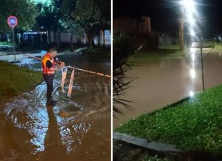 Yerba Buena quedó sumergida bajo el agua por unas horas de lluvia (video) yerba buena