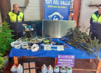 Drogas, dinero y armas en un allanamiento en una vivienda de Tafí del Valle drogas