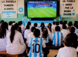 Los alumnos del turno tarde verán el partido de la Selección en las escuelas escuela