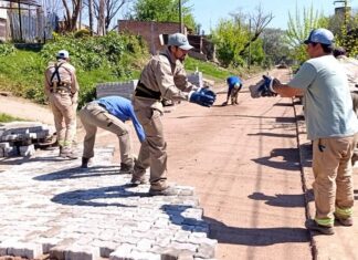 Avanzan las obras de pavimentación y adoquinado en Las Talitas