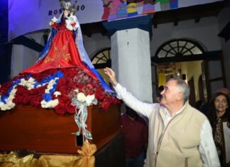 Jaldo acompañó la procesión de la Virgen del Rosario en Burruyacú jaldo